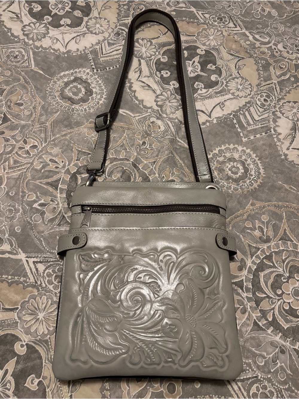 Patricia Nash Embossed Leather Crossbody Bag